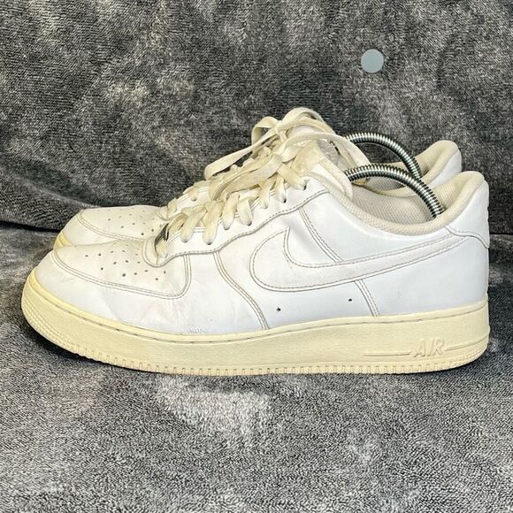 Nike Air Force 1 Low Triple White Leather Sneakers  Men’s Size 10 - Picture 1 of 10